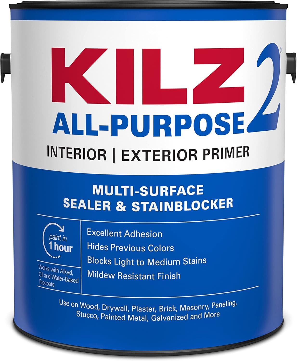 KILZ 2 All-Purpose Primer, Interior/Exterior, 1 Gallon