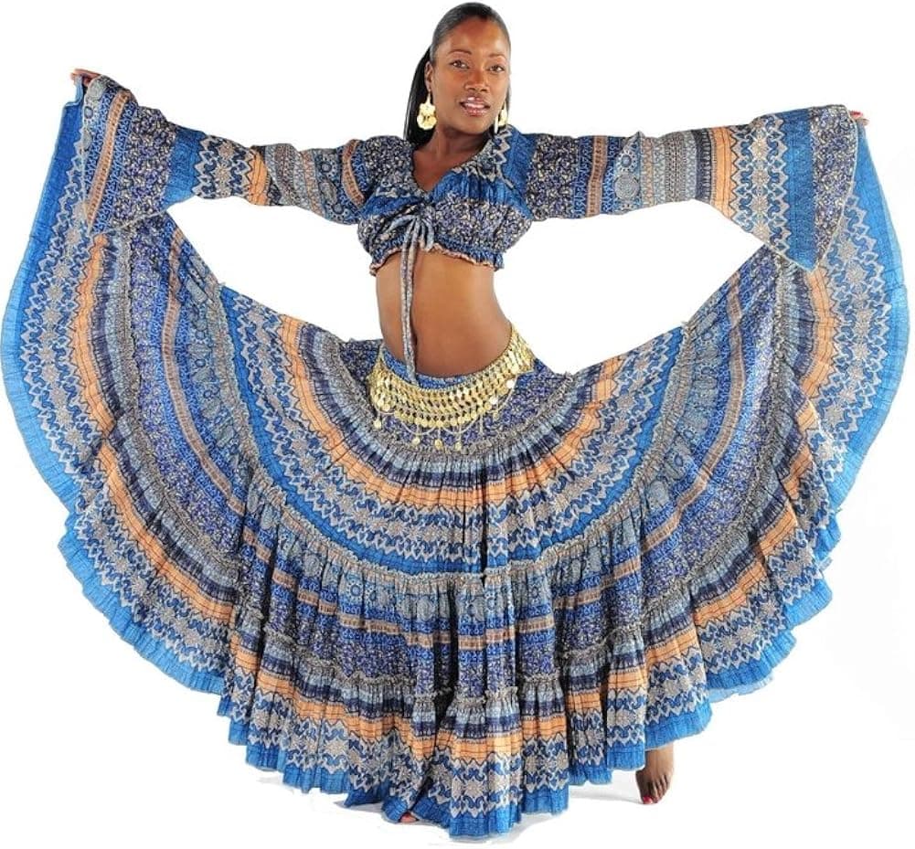 MissBellyDance Belly Dancer 25 Yard Skirt and Top Costume Set | Meli du Chant