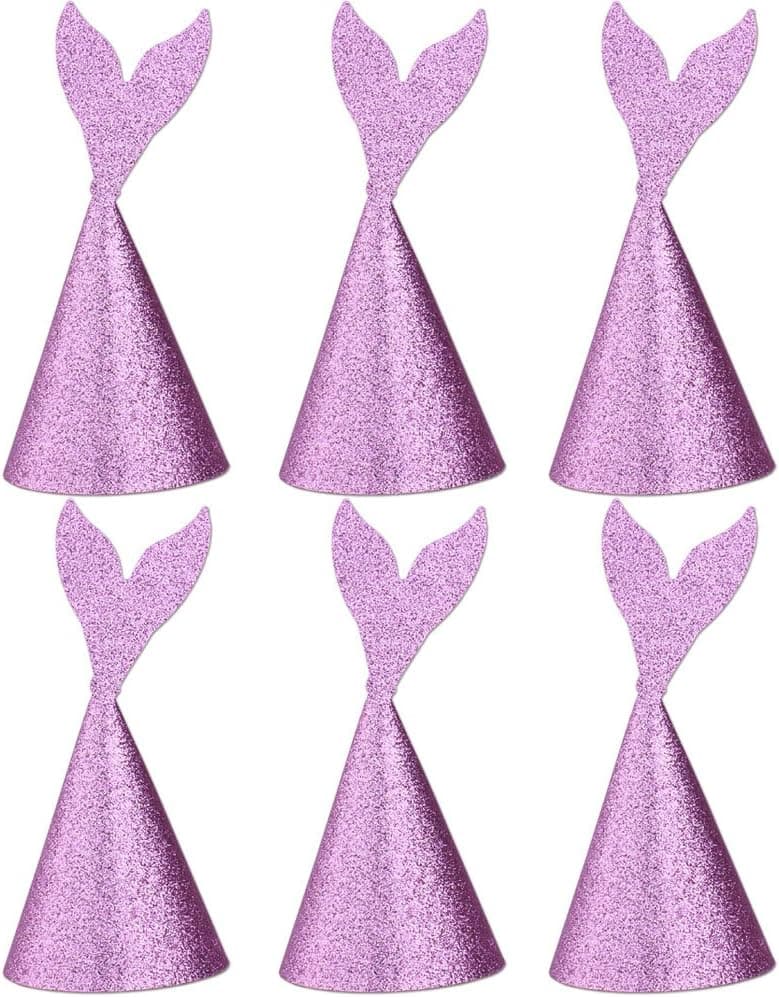 Birthday Party Hats Mermaid Party Hat Set of 6, Pink