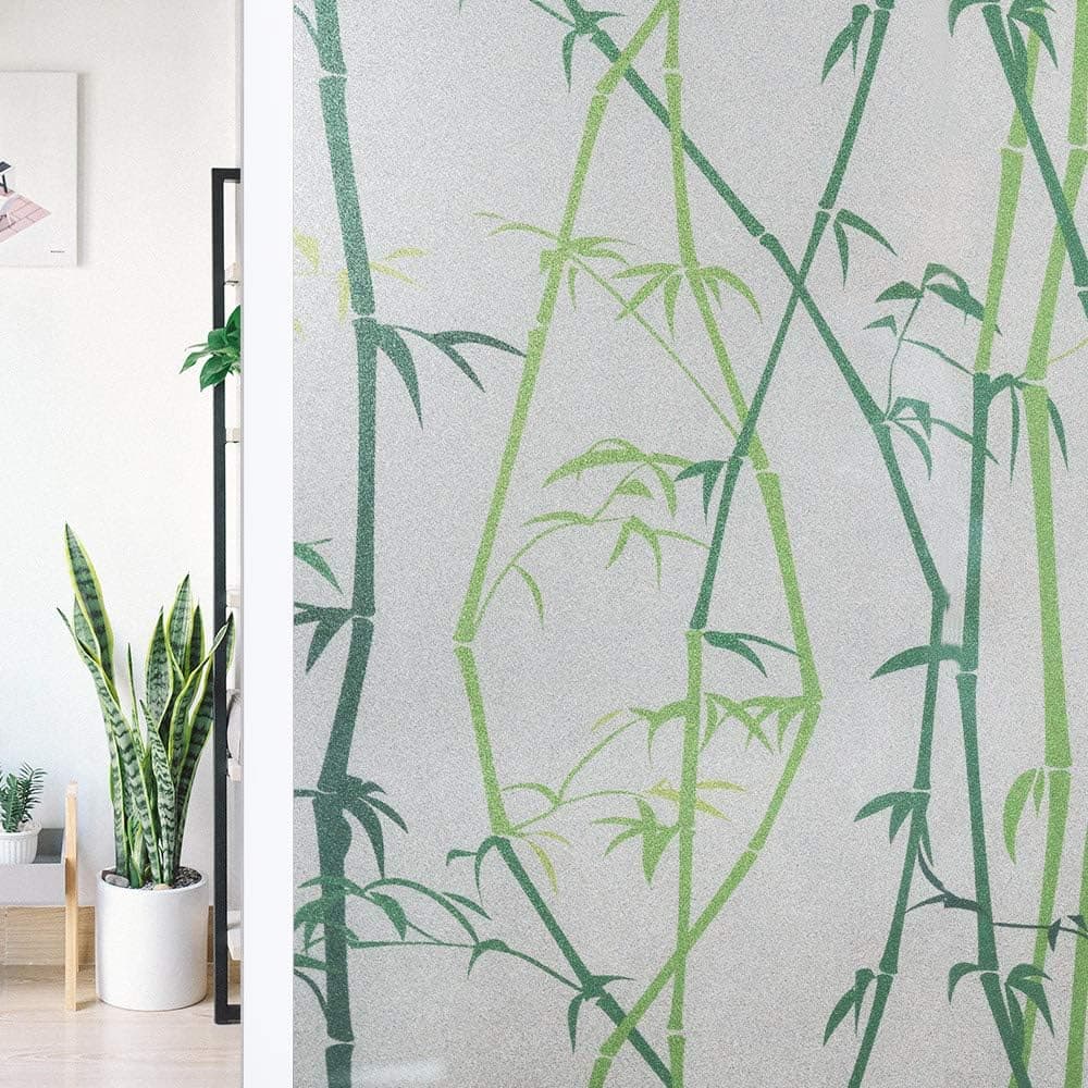 Dktie Decorative Window Cling Film Designs Vinyl No Glue Privacy Film, Static Cling Stained Glass Window Film for Bathroom,Door Film… (23.6In.by 78.8In.（60x200cm）, BLT1359)
