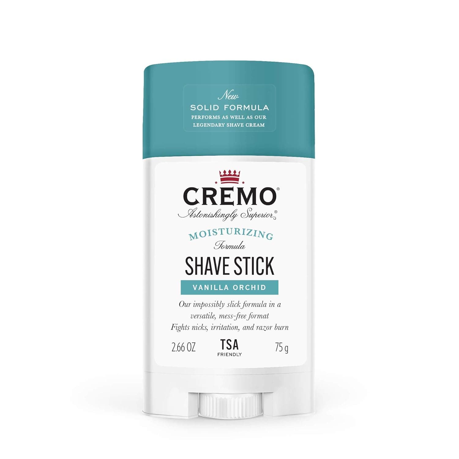Cremo Vanilla Orchid Moisturizing Shave Stick for Women, Solid Mess-Free Formula, 2.66 Oz