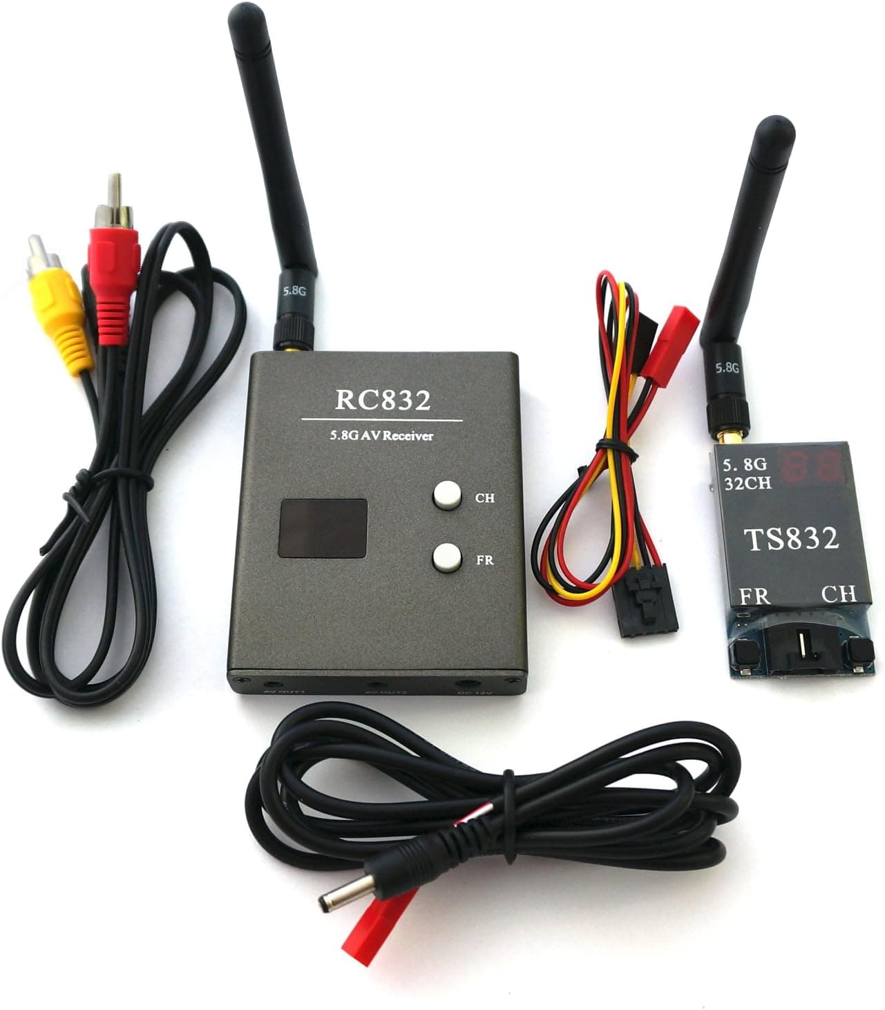 ZJchao(TM) 5.8G FPV 600mW Video Audio Transmitter TX 5KM 5000m + 5.8GHz RX Receiver A/V