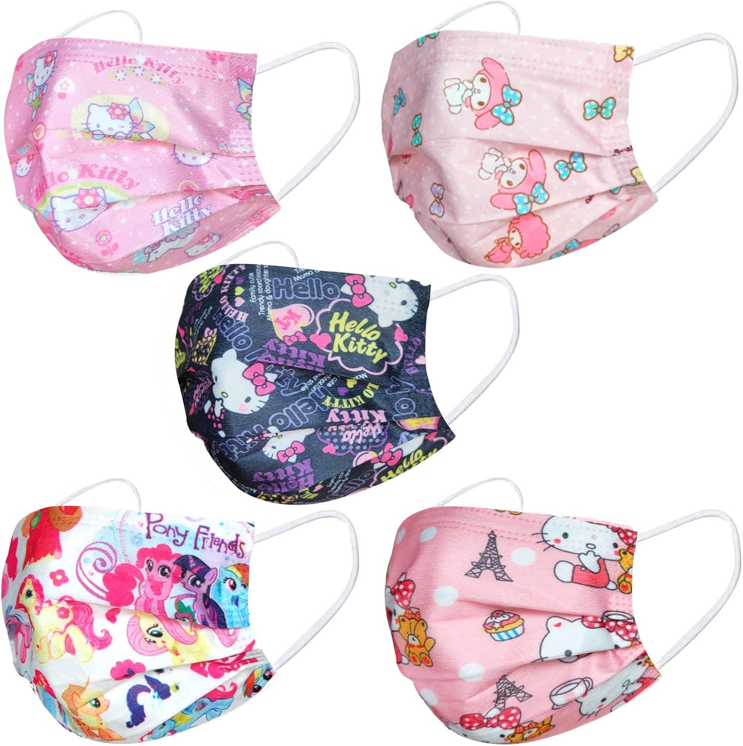 GETE 50PCS Cartoon Kids Face_Mask Starry Sky Design with Elastic Earloop For School Outdoor Supplies (Kitty50PCS)