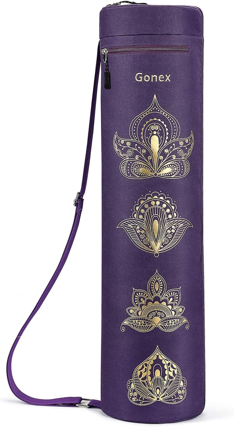 Gonex Yoga Mat Bag, Yoga Mat Carrier Full-Zip Exercise Yoga Mat Carry Bag for Women Men with 1 Multi-Functional Storage Cargo Pockets Extra Wide Adjustable Shoulder Strap