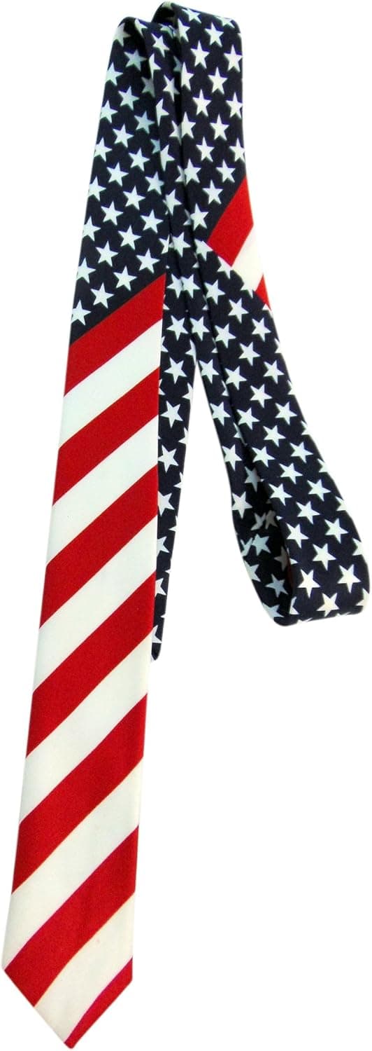 USA American Flag Tie Patriotic Formal Necktie Suit Wear 54 Inches Long