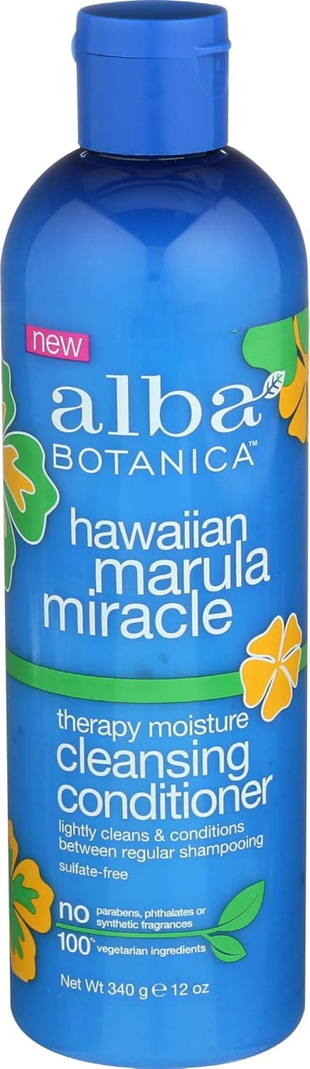 Alba Botanica Hawaiian Marula Miracle Haircare Therapy Moisture Cleansing Conditioner, 12 Ounce