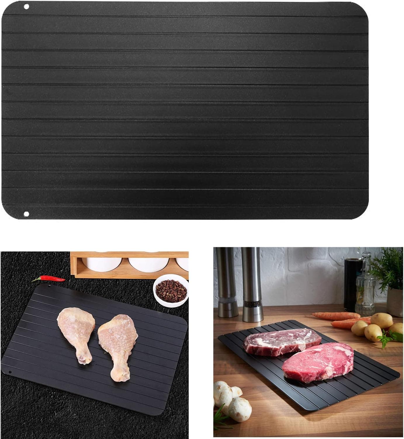 Fast Defrosting Tray- Meat Thawing Board for Natural Thawing Frozen Meat - Extra Thick Meat Defroster Tray for Quick Thawing(size:28x20.8cm/11x8inch)