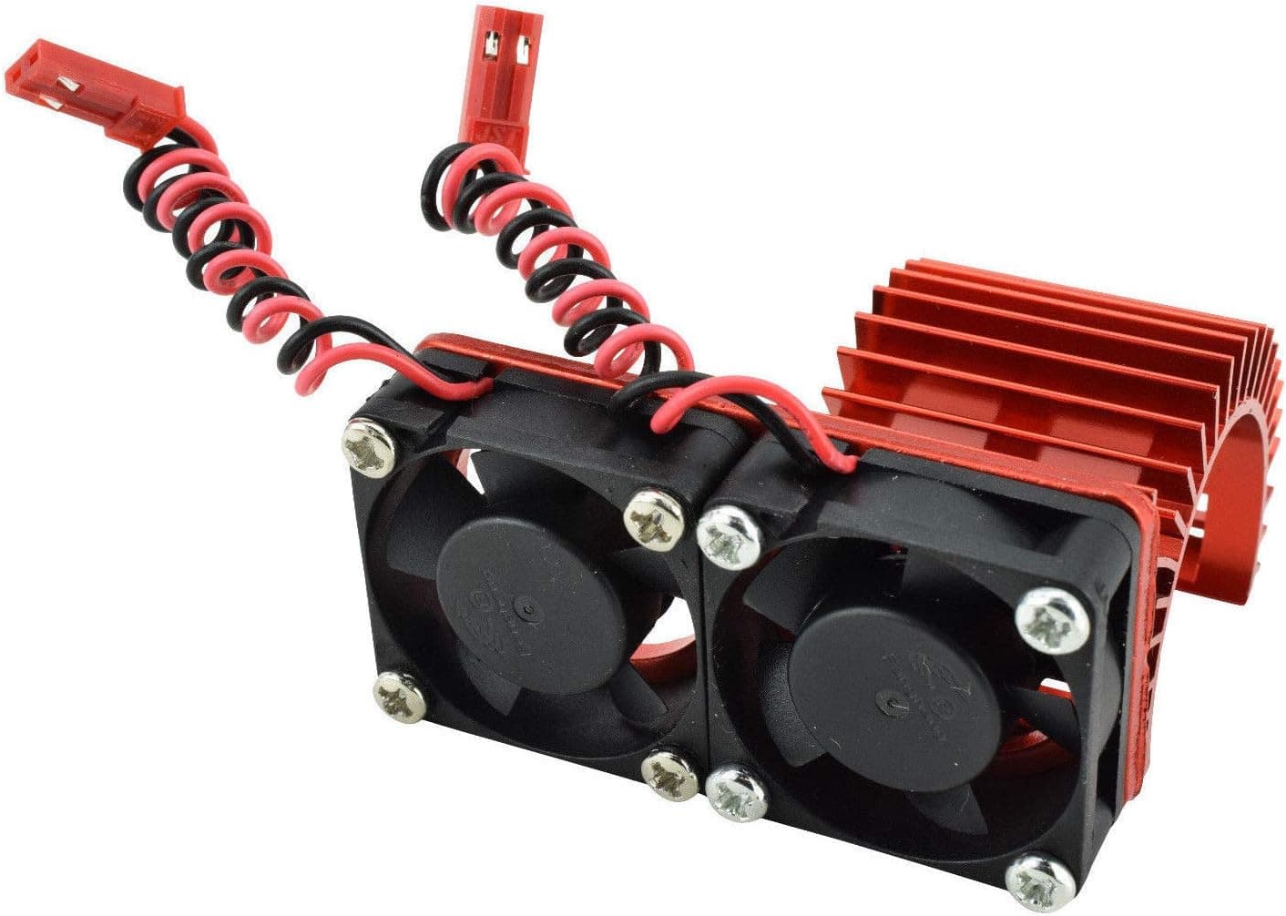 Apex RC Products 540/550 Aluminum Heat Sink W/Two 30mm Fans - 3 Colors to Choose from (Red)