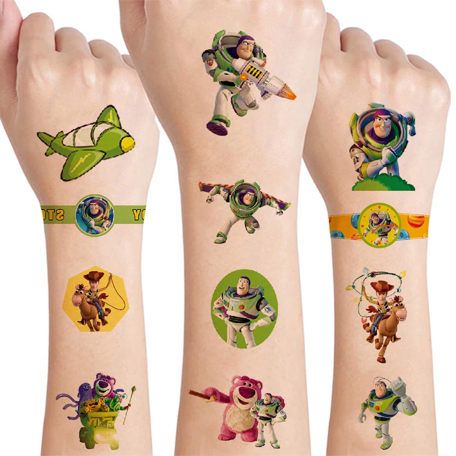 8 Sheets Cute Temporary Tattoos for Kids, Birthday Party Supplies Fake Tattoos Stickers Party Favors for Kids Boys Girls Birthday Decorations Cartoon Party Decorations Party Game Gifts