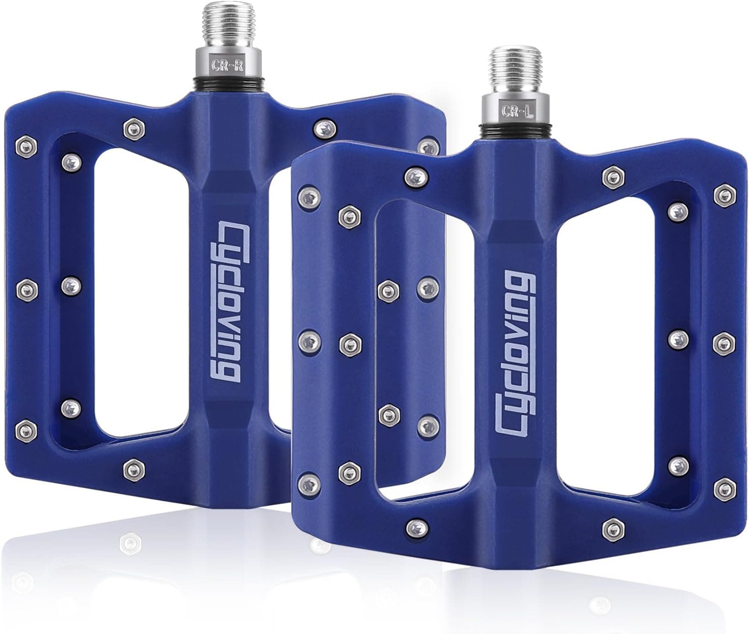 Cycloving 3 Bearings Mountain Bike Pedals, Large Platform High-Strength Lightweight Non-Slip Bicycle Pedals for Road MTB Fixie Bikes