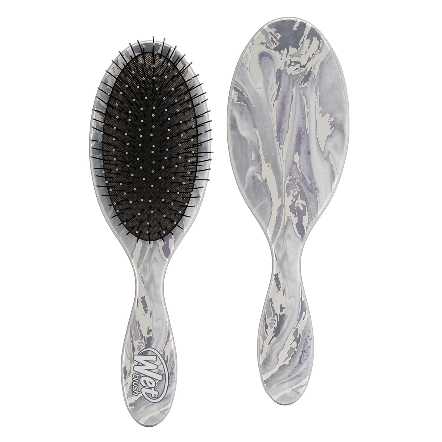 Wet Brush Original Detangler Brush - Metallic Marble, Silver - All Hair Types - Ultra-Soft IntelliFlex Bristles Glide Through Tangles with Ease - Pain-Free Comb for Men, Women, Boys and Girls