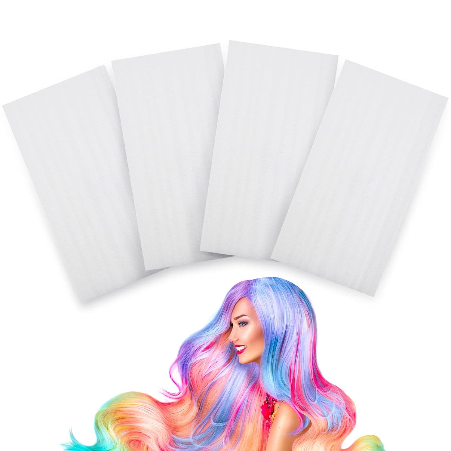 Hair Mesh Sheets - 50 Reusable Mesh Strips - Hair Meche Sheets for Hair Dye Hair Bleach - Professional Hair Color Mesh Foil Sheets - Ombre Hair Color - Balayage Tools