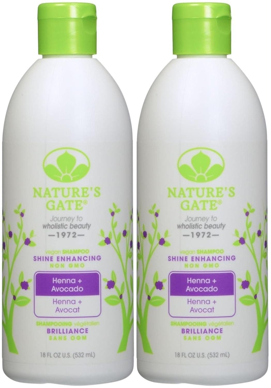 Nature's Gate Henna Shine Enhancing Shampoo (Henna + Avocado) - 18 oz - 2 pk