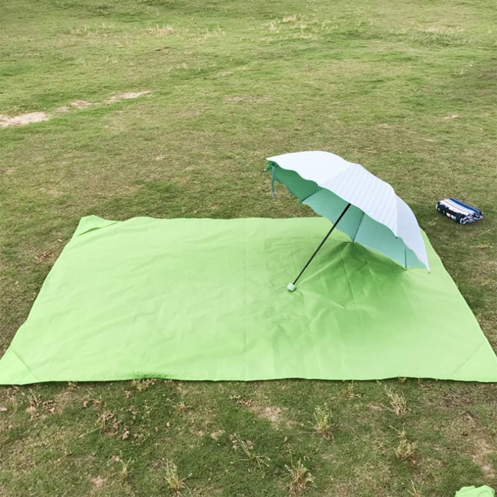 Outdoor Beach Blanket/Compact Pocket Blanket - Waterproof Ground Cover, Sand Proof Picnic Mat for Travel, Hiking, Camping, Festival, Sports - Durable Tarp (Green, 145200cm)