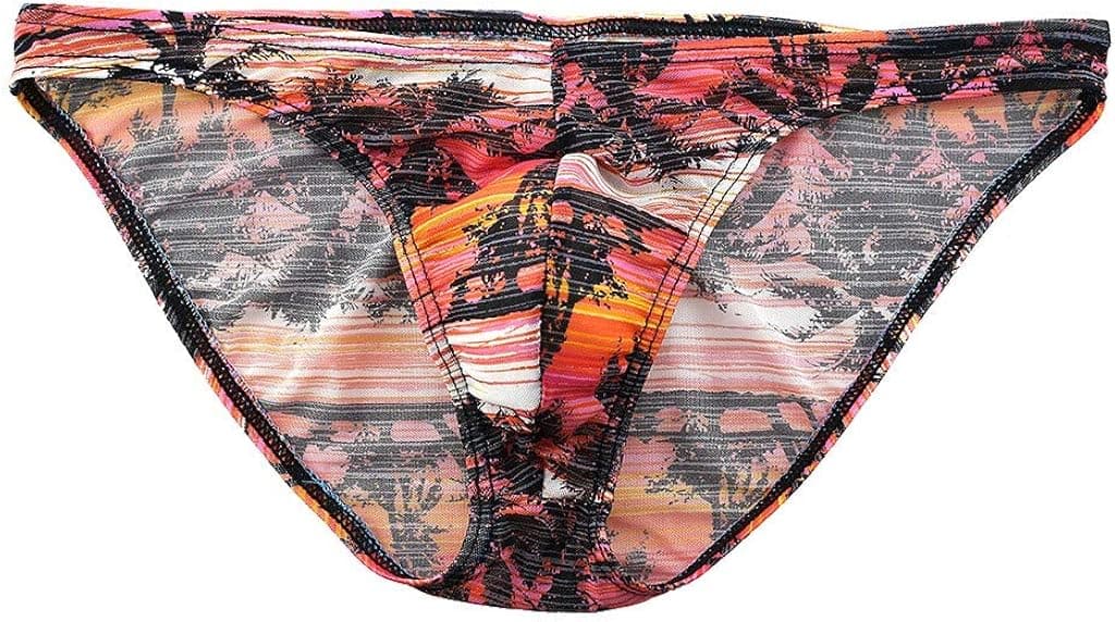 Men's Fashion Low-Rise Swimming Briefs Bikini Swimwear,Print Contour Pouch Greek Bikini Swimsuit