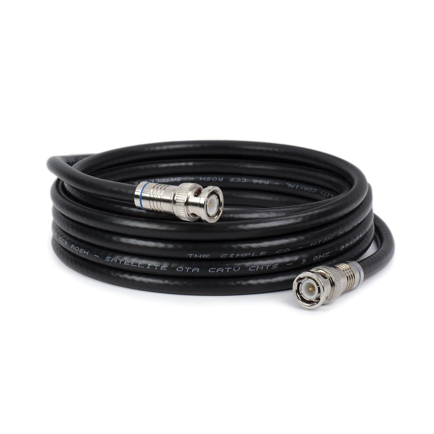 THE CIMPLE CO BNC Cable, Black RG6 HD-SDI and SDI Cable (with Two Male BNC Connections) - 75 Ohm, Professional Grade, Low Loss Cable - 50 feet (50')