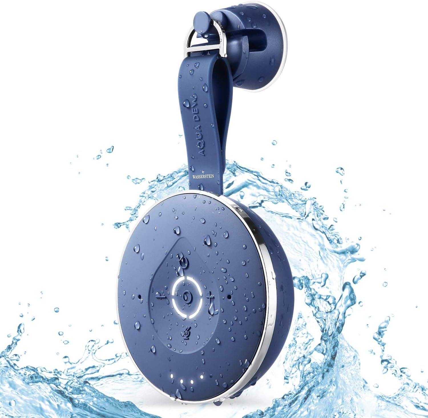 Aqua Dew - The World’s First Splashproof Alexa Shower Speaker - WiFi and Bluetooth-Enabled Smart Waterproof Speaker with Alexa Built-in (Blue)