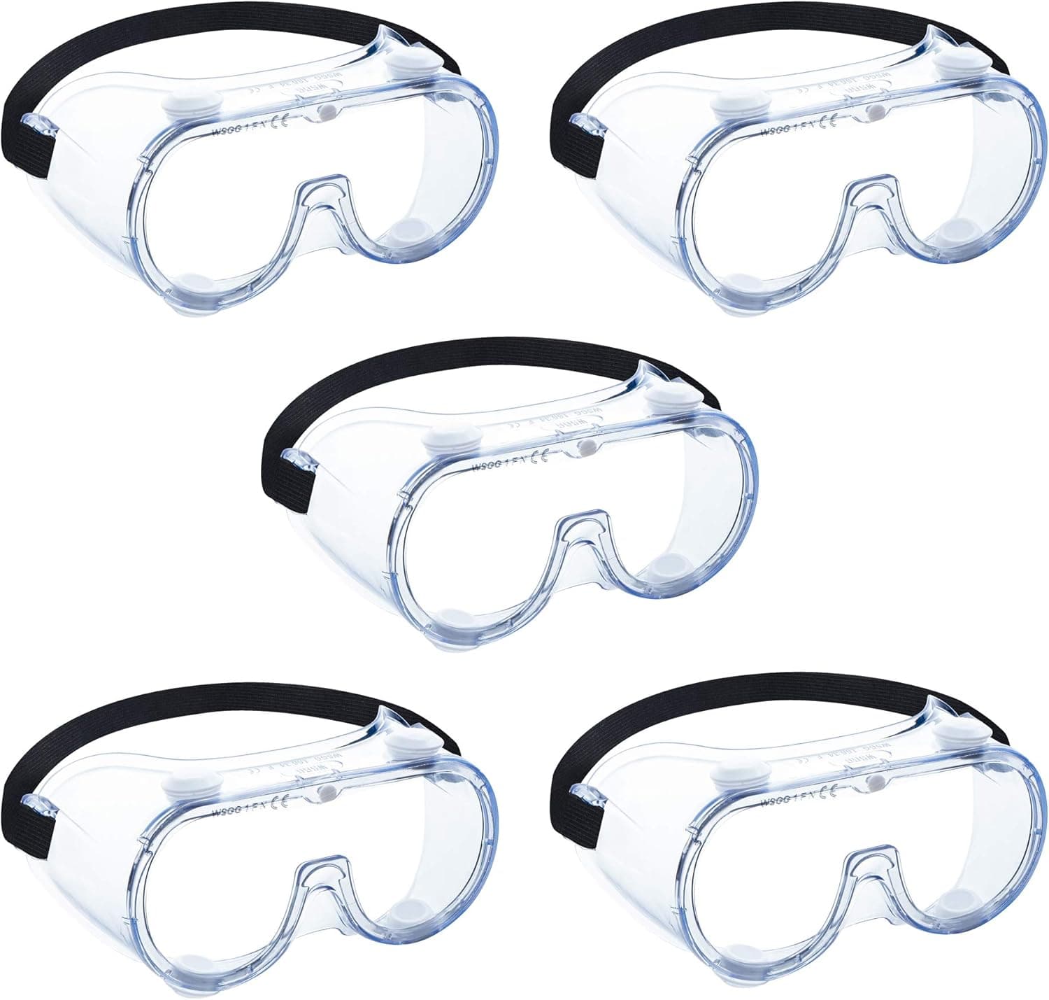 WSGG Medical Goggles, FDA Registered, Safety Goggles, Fit Over Glasses, Anti-Fog, Anti-Splash (5 Pack)