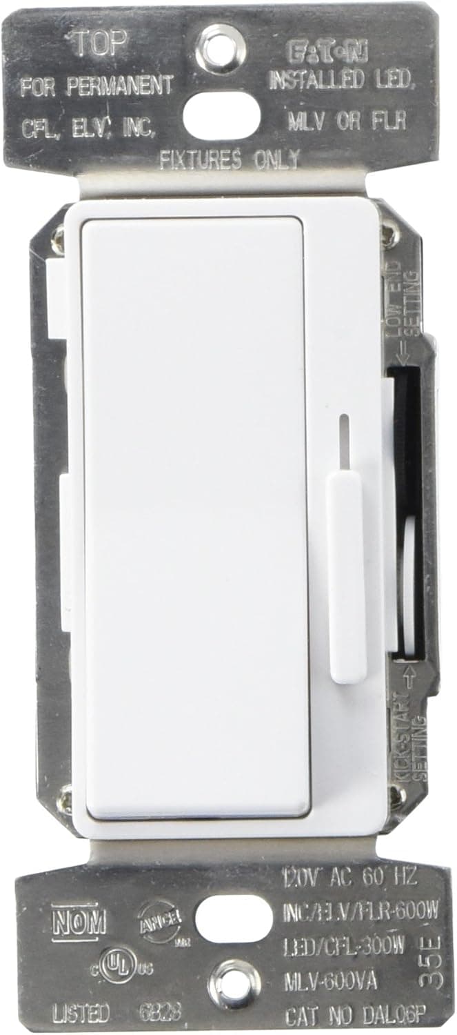 Eaton DAL06P-C5 Al Series Single Pole/3-Way Decorator Dimmer Switch, Color Kit, Multi