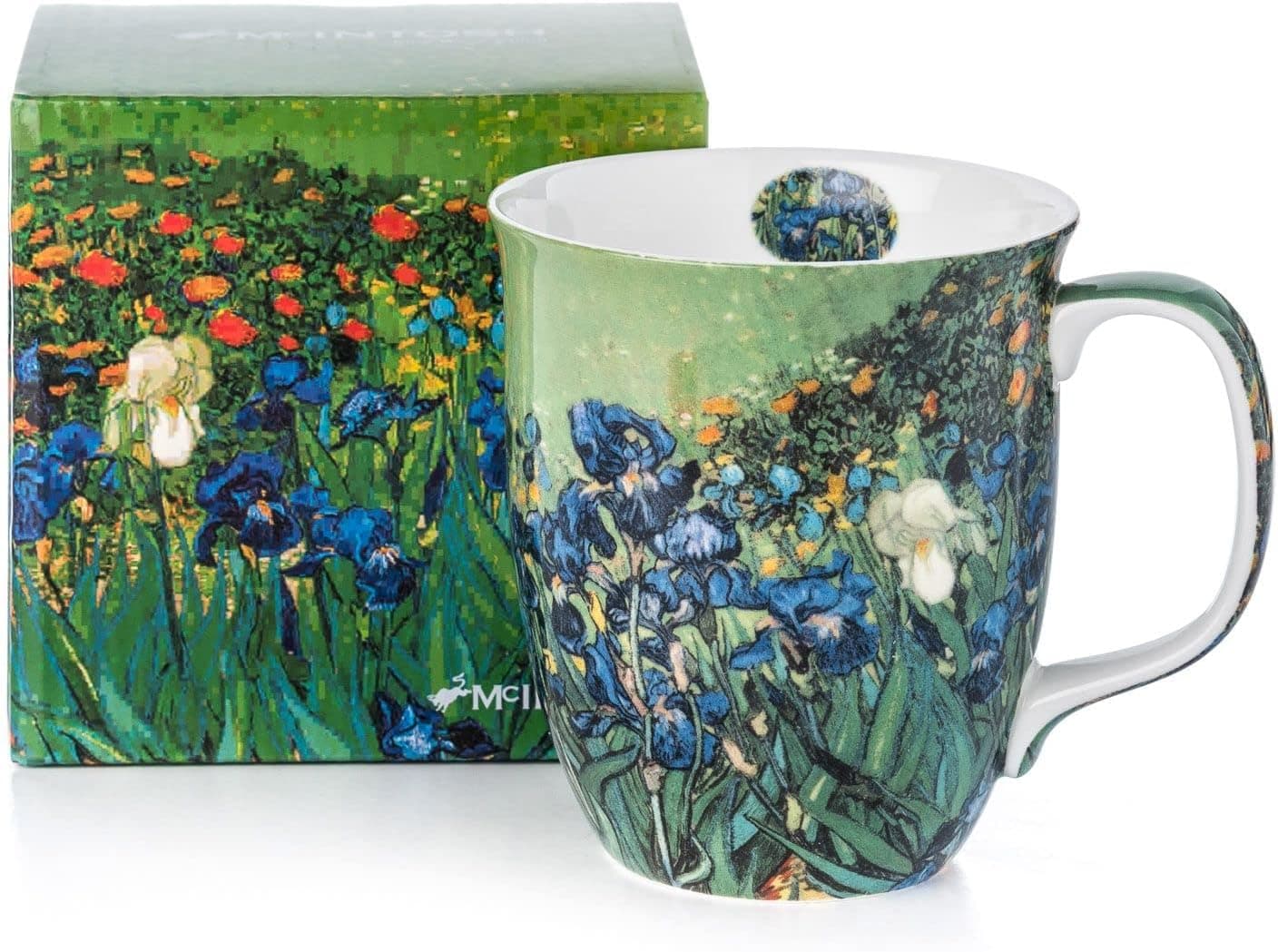 McIntosh Old Master - Vincent van Gogh Irises (12.17 oz) Fine Bone China Java Mug in Matching Gift Box
