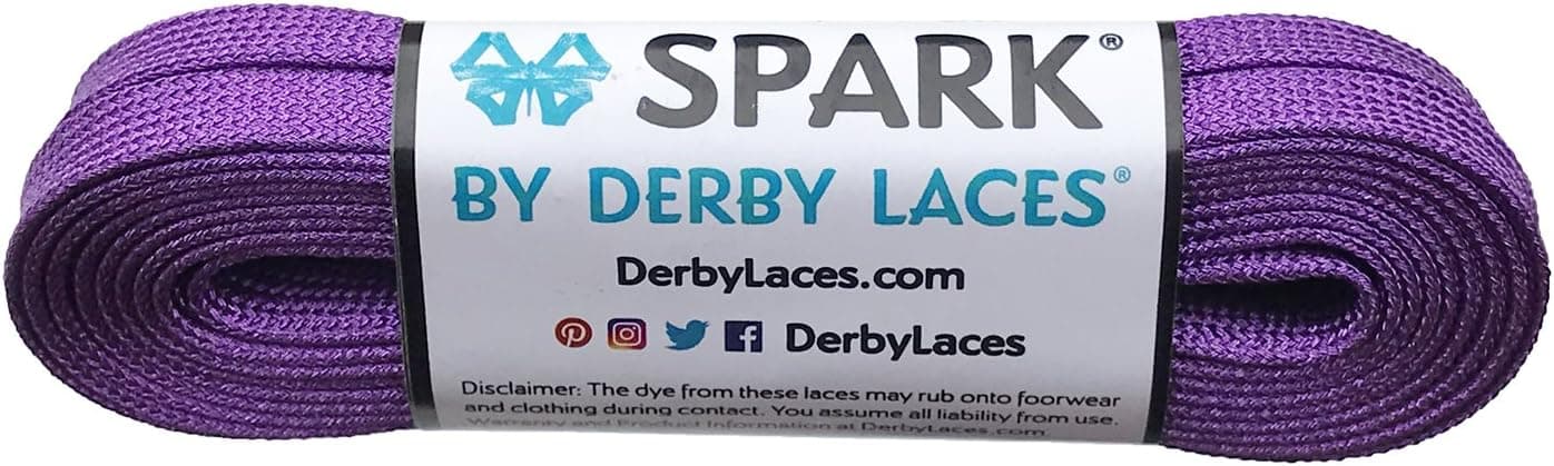 Derby Laces Purple Spark Shoelace for Shoes, Skates, Boots, Roller Derby, Hockey and Ice Skates