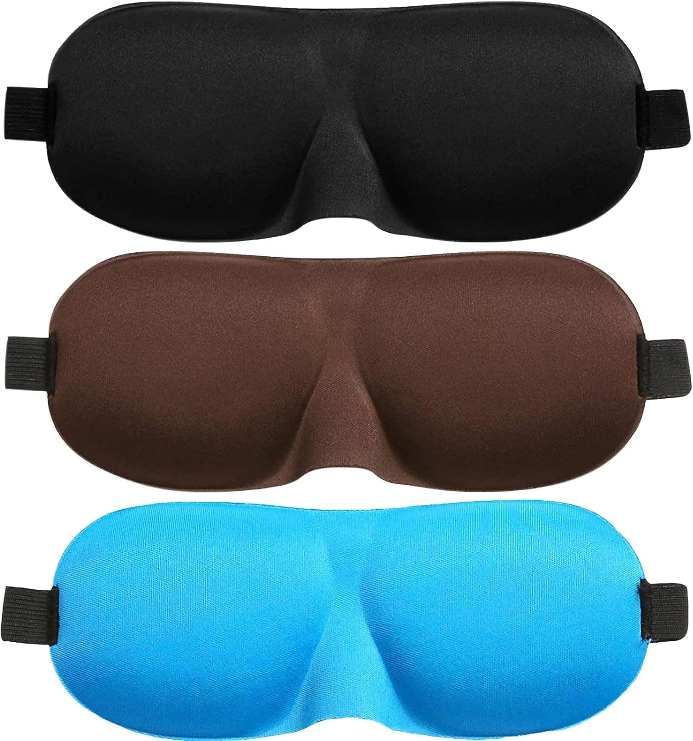 Soohu Sleep Mask 3 Pack,Eye-Shade 3D Contoured 100% Blackout Eye Mask for Sleeping,Comfortable concave Sleep mask Does not Compress The Eyes for Men and Women,Traveling, Night Shift, Meditation