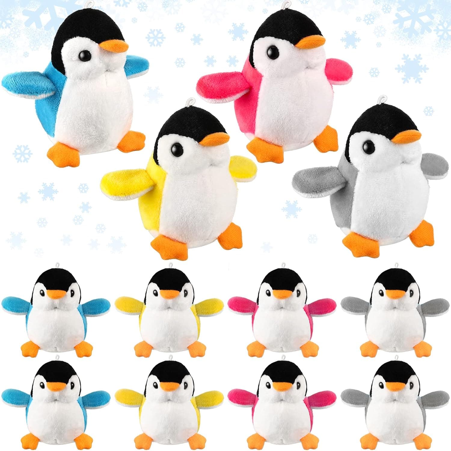 12 Pieces Mini Plush Penguin Stuffed Toys Animal, Cute Small Penguin Stuffed Doll Penguin Plush Keychain Key Holder Bag Pendant Party Favor Present Toys for Boys Girls (Classic Style)