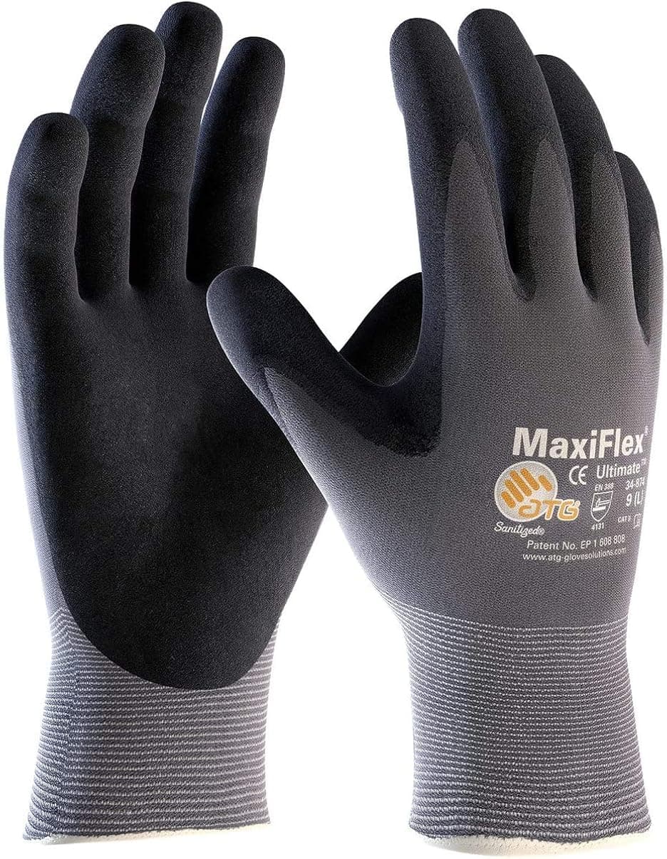 Maxiflex ATG 34-874 MX-Cut Seamless Knit Nylon - Lycra Gloves with Nitrile Coated Micro Foam