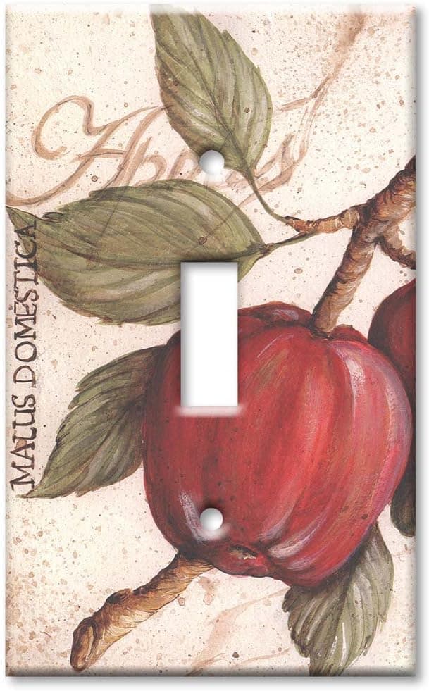 Single Gang Toggle Wall Plate - Apples