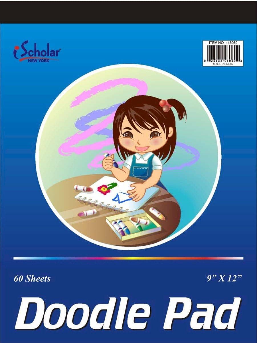 iScholar Doodle Pad, 60 Sheets, 9 x 12-Inches, White (48060)