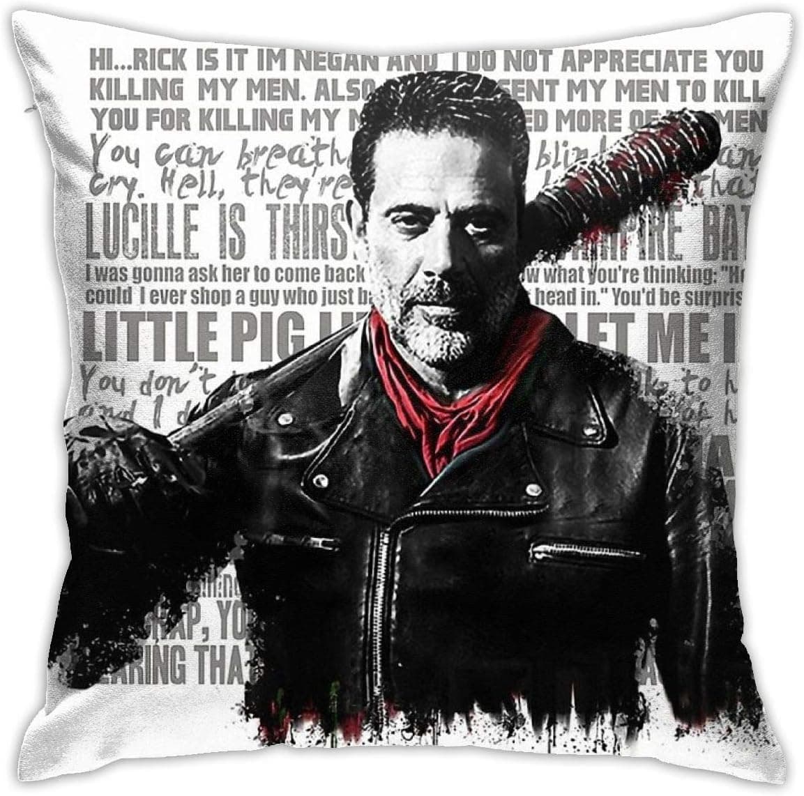 KIILA The Walking Dead - Negan Quotes Home Decorative Throw Pillow Cases Sofa Couch Cushion Throw Pillow Covers 18x18 Inch