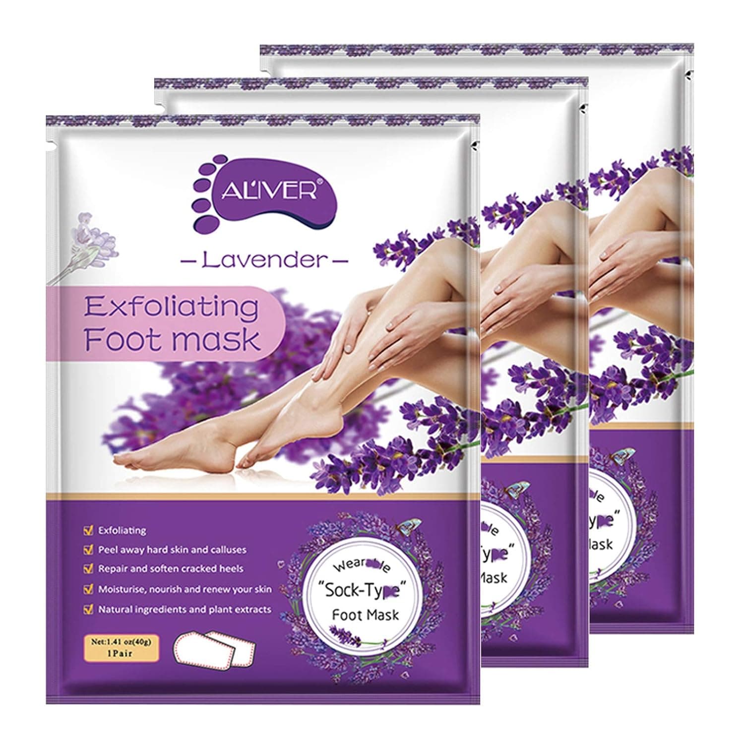 Foot Peel Mask - 3 Pack - Deep Exfoliating Peel Off Mask for Women and Men For Cracked Heels, Dead Skin and Calluses - Make Your Feet Baby Soft Get Smooth Silky Skin - Removes Rough Heels Dry Skin
