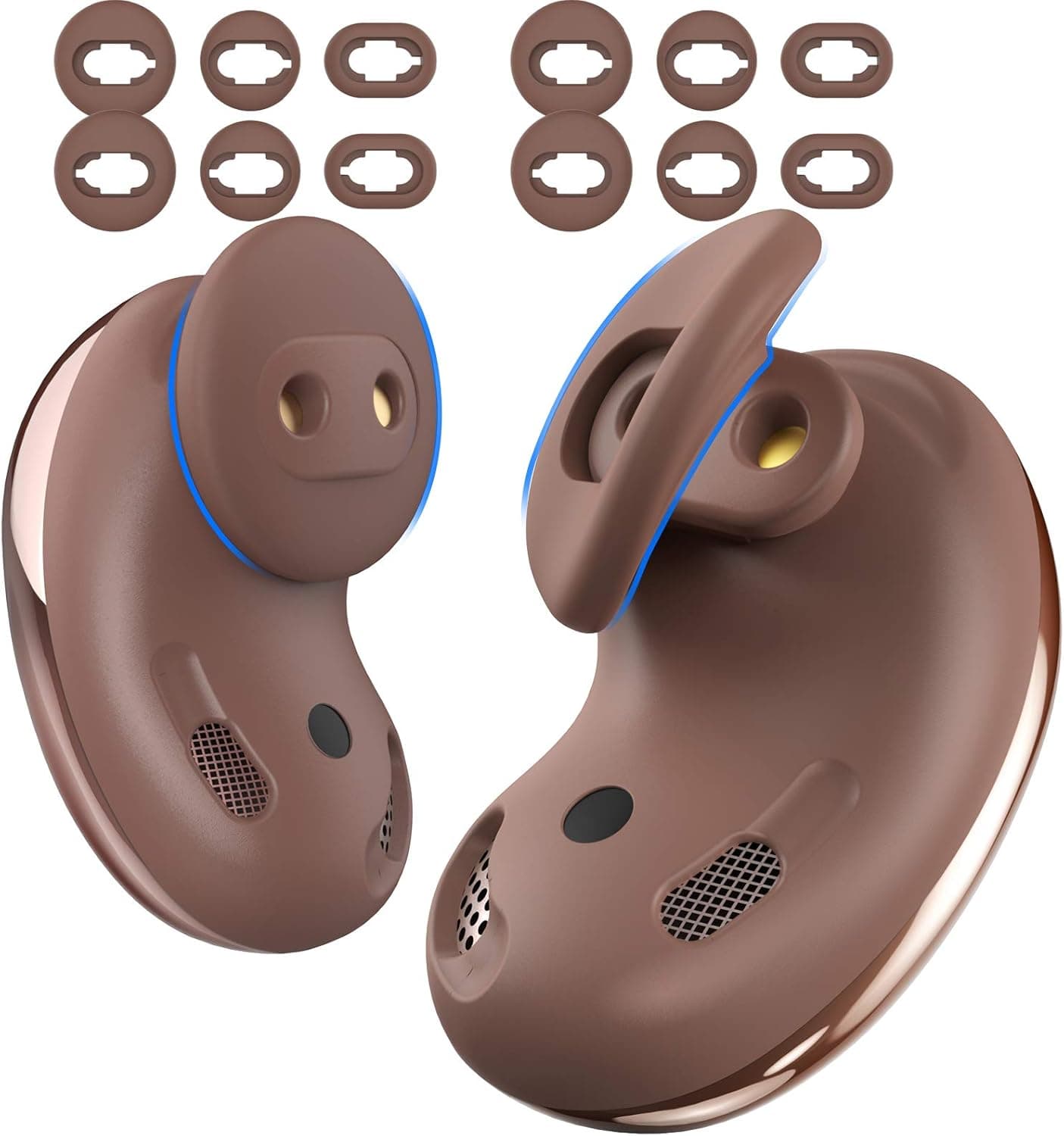 AhaStyle Galaxy Buds Live Ear Tips 6 Pairs Silicone Earbuds Wingtips Replacement Tips Accessories Compatible with Samsung Galaxy Buds Live (Brown)