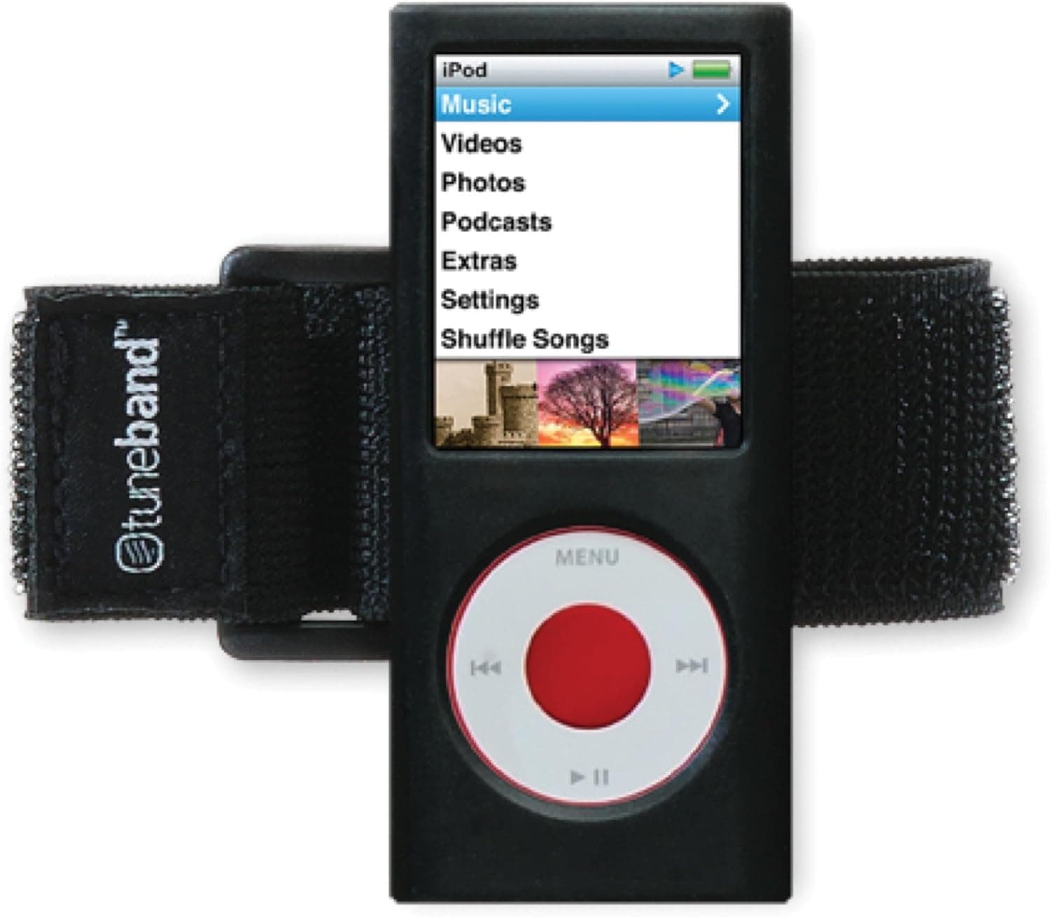 TuneBand for iPod nano 4th Generation (Model A1285, No Rear Camera), Premium Armband, Compatible with Nike+iPod, BLACK