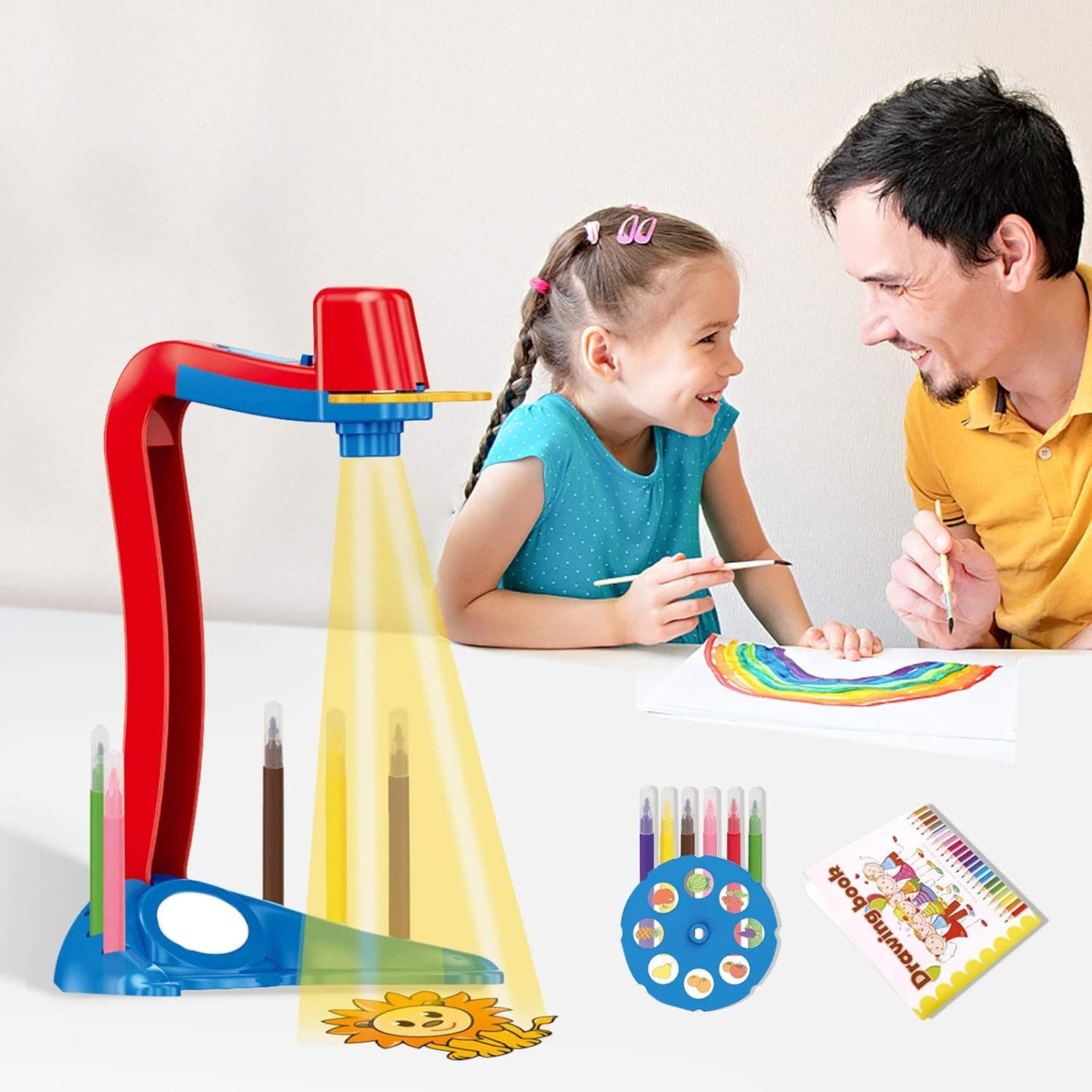 HaoKanba Drawing Projector Table for Kids,Trace and Draw Toy,Art Painting Led Learning Toddler Child Playset Educational Toys Kids Boys Girls Age 3+ (#007)