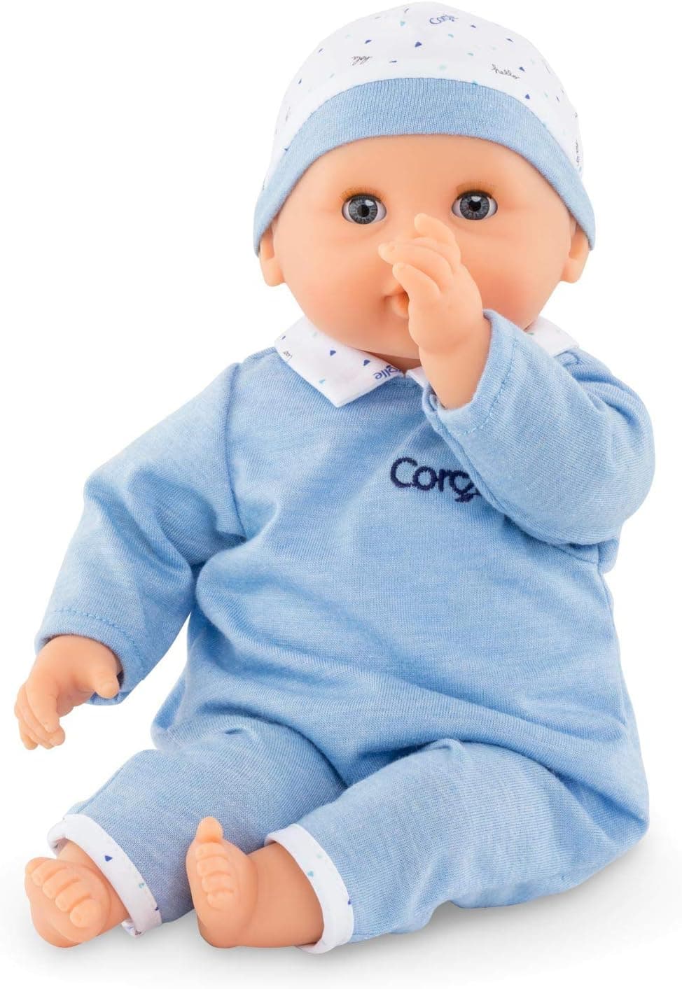 Corolle Bébé Calin Mael Boy Baby Doll - 12" Soft Body Doll with Blue Outfit, Sleeping Eyes that Open and Close, Vanilla Scented, Mon Premier Poupon Collection for Ages 18 Months and up