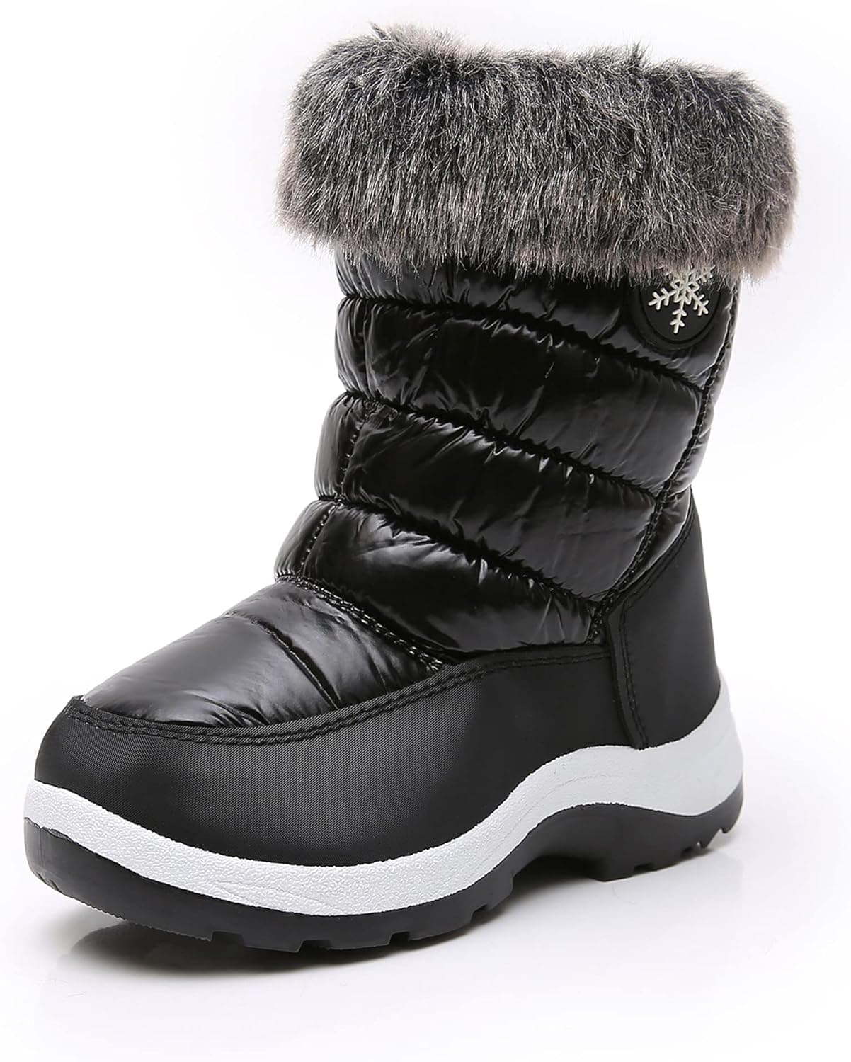 Blikcon Girls Insulated Fur Warm Lined Winter Snow Boots Water Resistance (Toddler/Little Kid)