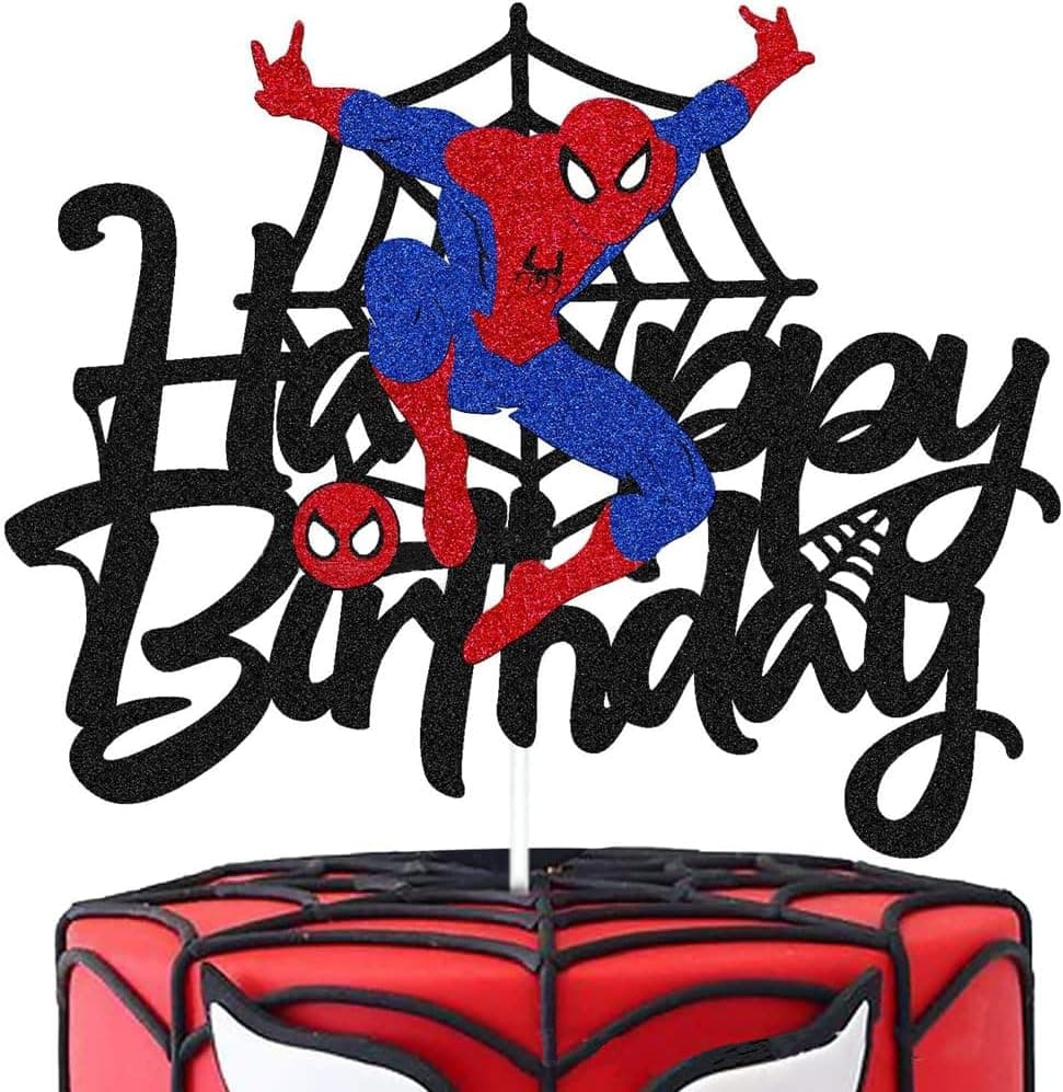 LEEKOUS Cake Toppers, Happy Birthday Cake Decorations,cartoon Theme Party Decor Birthday Cake Supplies Decorations