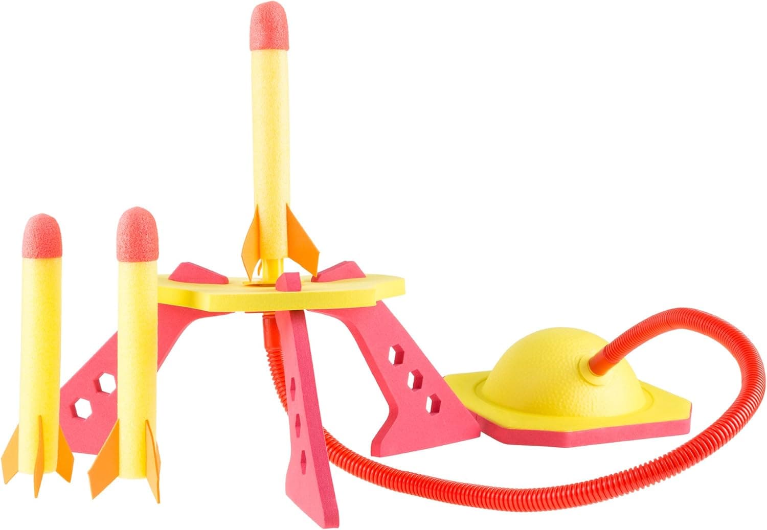 Hey! Play! Toy Rocket Launcher with 3 Foam Rockets- Kid Powered Launch Pad Shoots Safe Soft Rockets Up to 50 Feet by Jumping for Indoor/Outdoor Fun