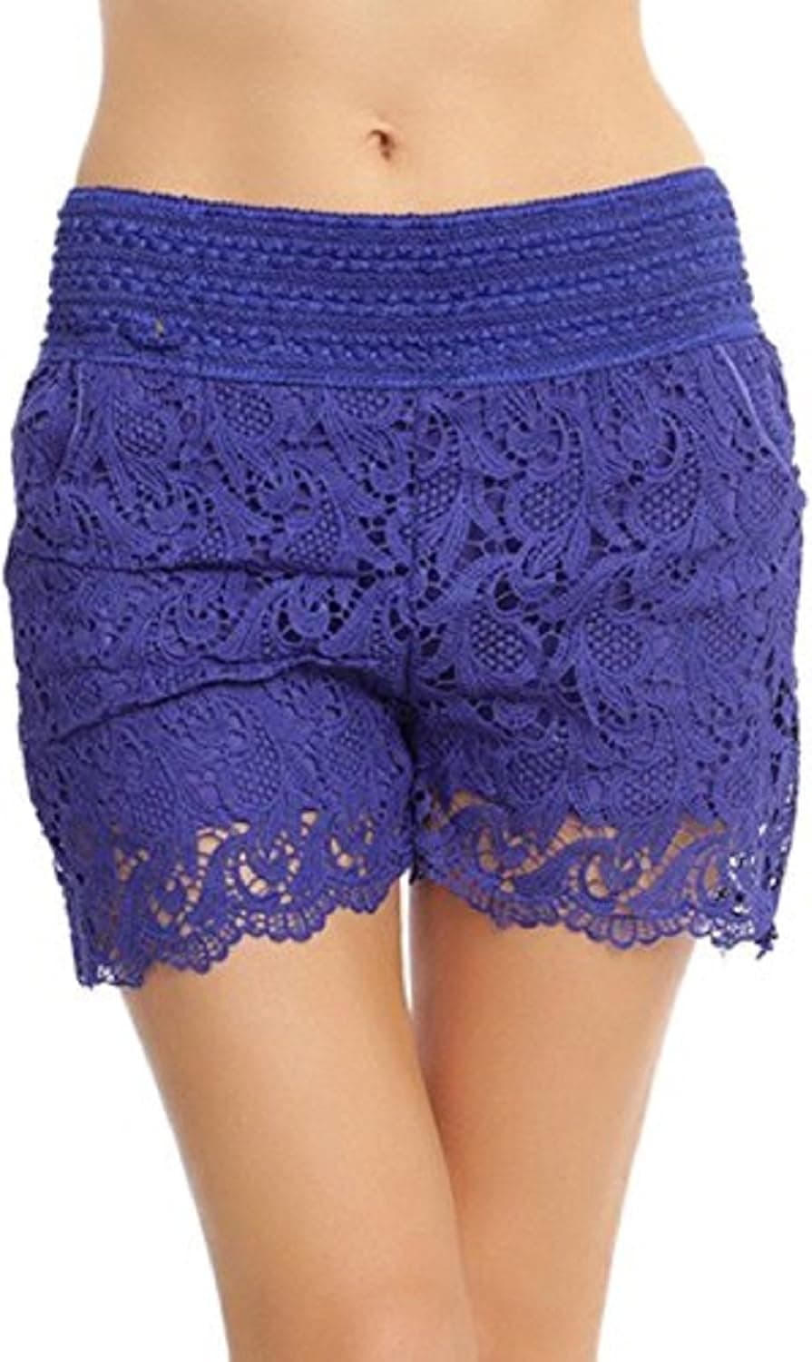ToBeInStyle Women's Lined Crochet Lace Shorts