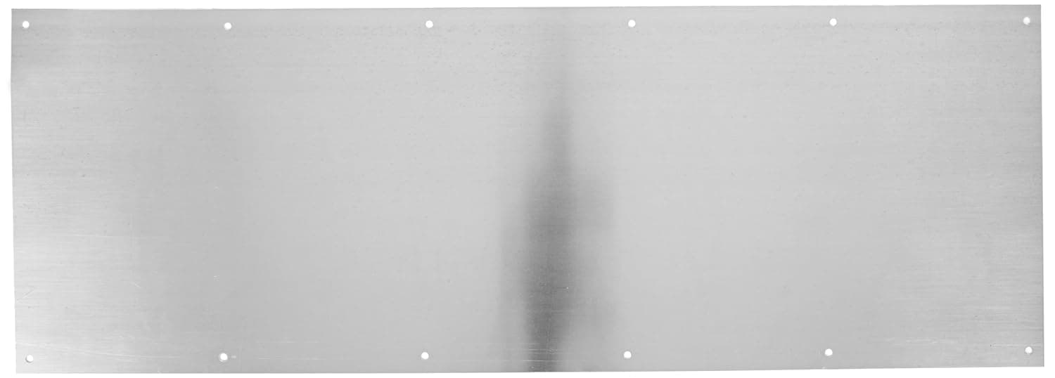Rockwood K1050 Rectangular Kick Plate, Stainless Steel with Satin Finish, 34" Width x 12" Height x 3/64" Thickness