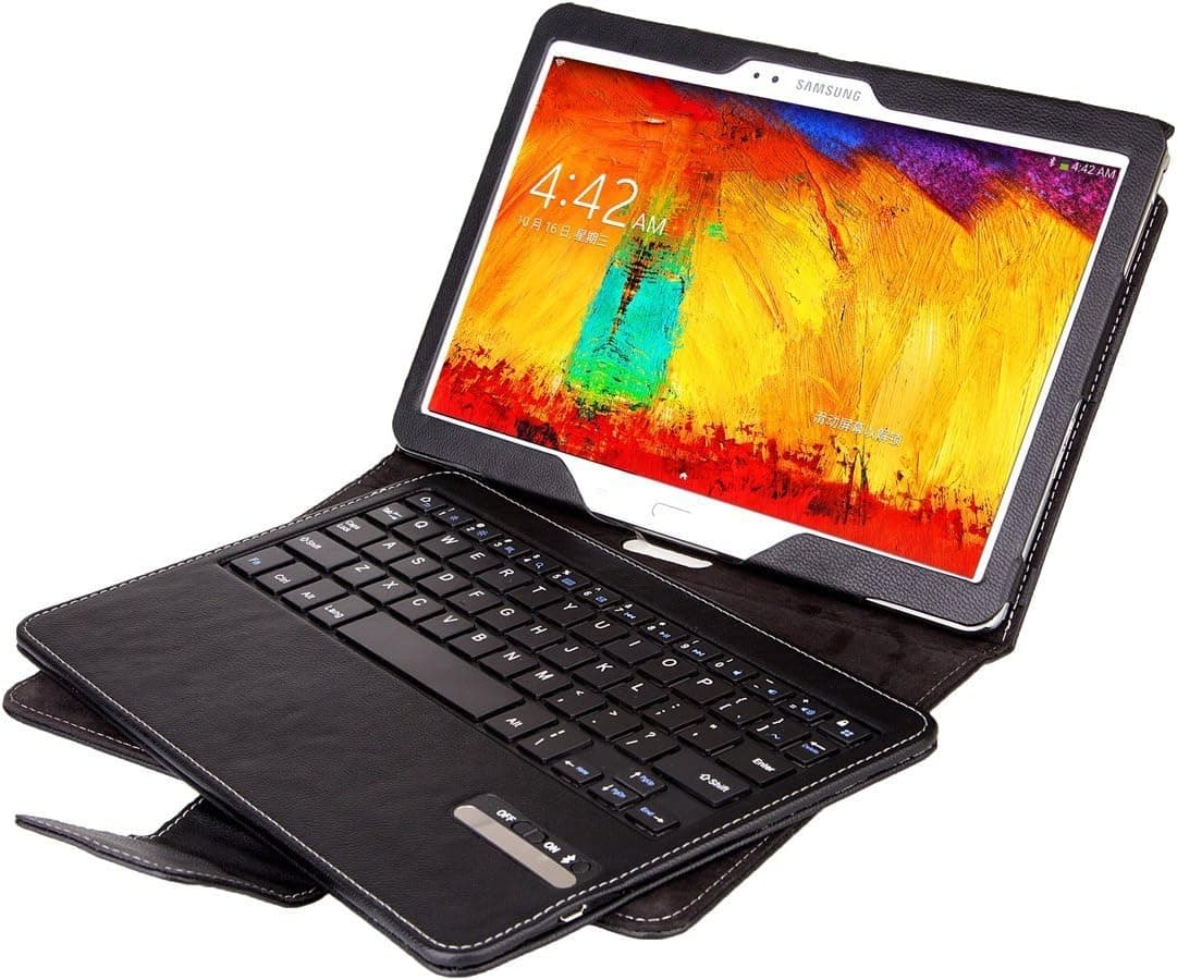 SUPERNIGHT Samsung Galaxy Note 10.1 2014 Edition Bluetooth Keyboard Portfolio Case - DETACHABLE Bluetooth Keyboard Stand Case / Cover for Samsung Galaxy Note 10.1 2014 Edition Tablet (Black)