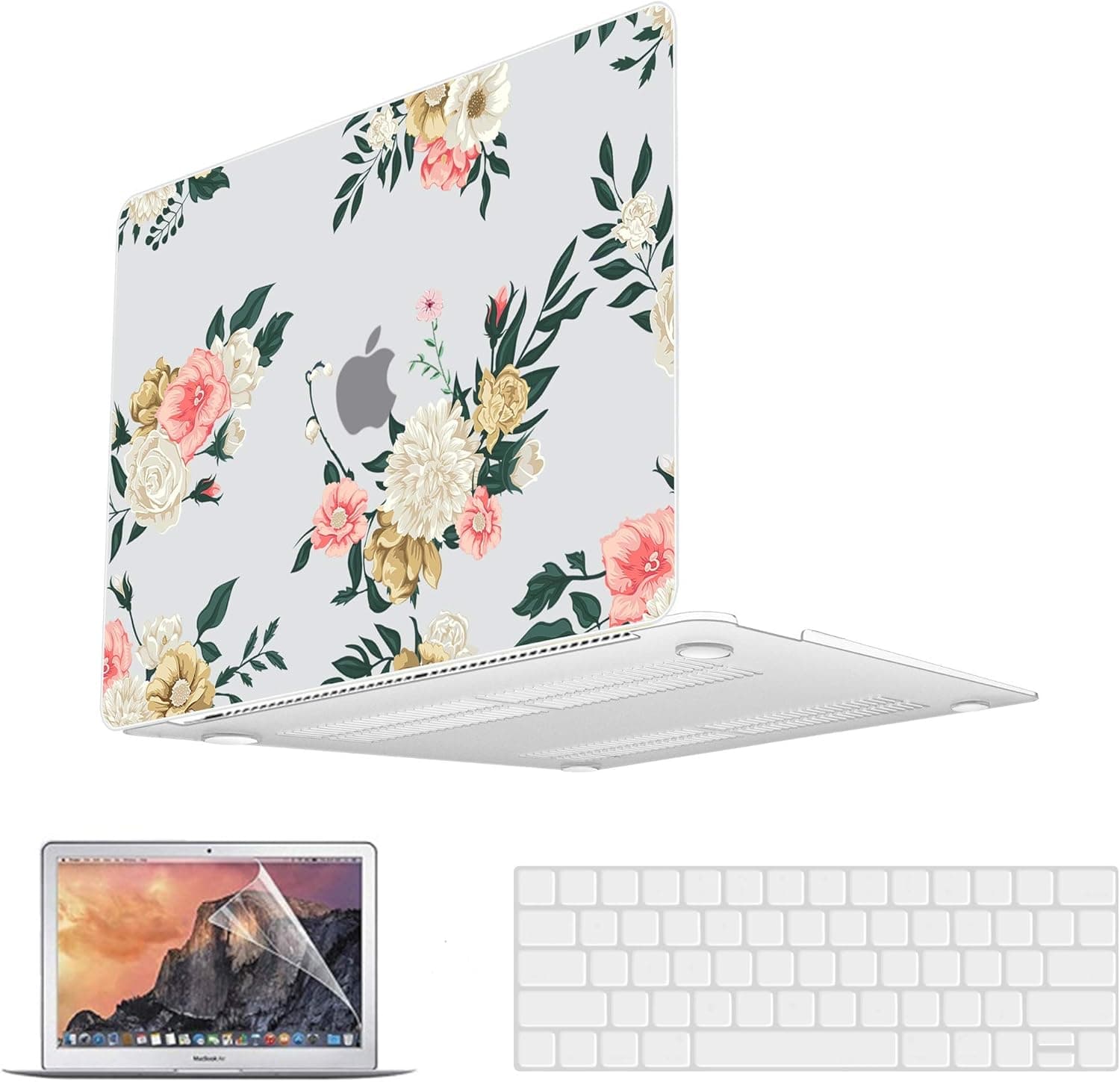 AKIT Compatible with MacBook Pro 13 Inch Case 2020 Touch Bar 2021 to 2016 Release A2338 M1 A2289 A2251 A2159 A1989 A1706 A1708, Frosted Clear Plastic MacBook Pro Case + Keyboard Cover+Screen Protector