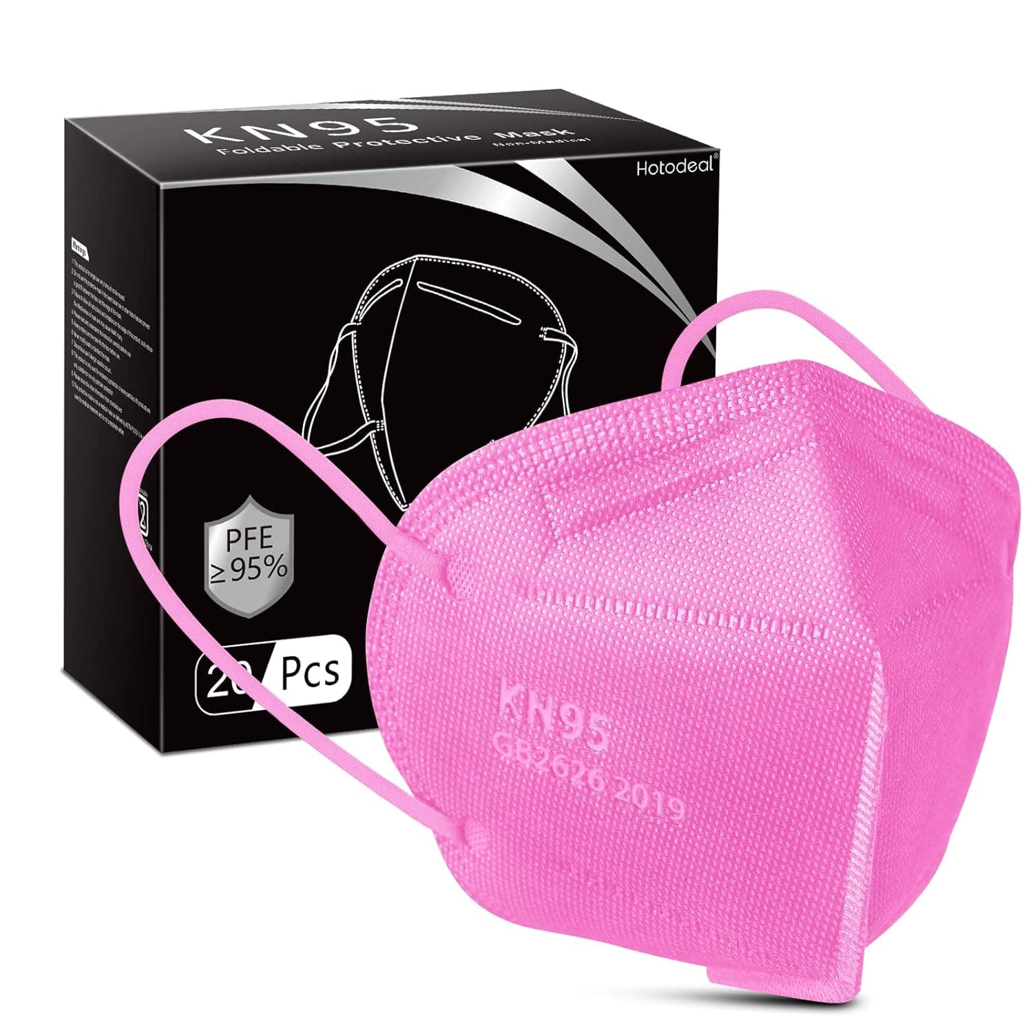 Hotodeal KN95 Face Mask 20 PCS,5 Layers Cup Dust Mask Against PM2.5 from Fire Smoke, Dust, for Men, Women, Essential Workers