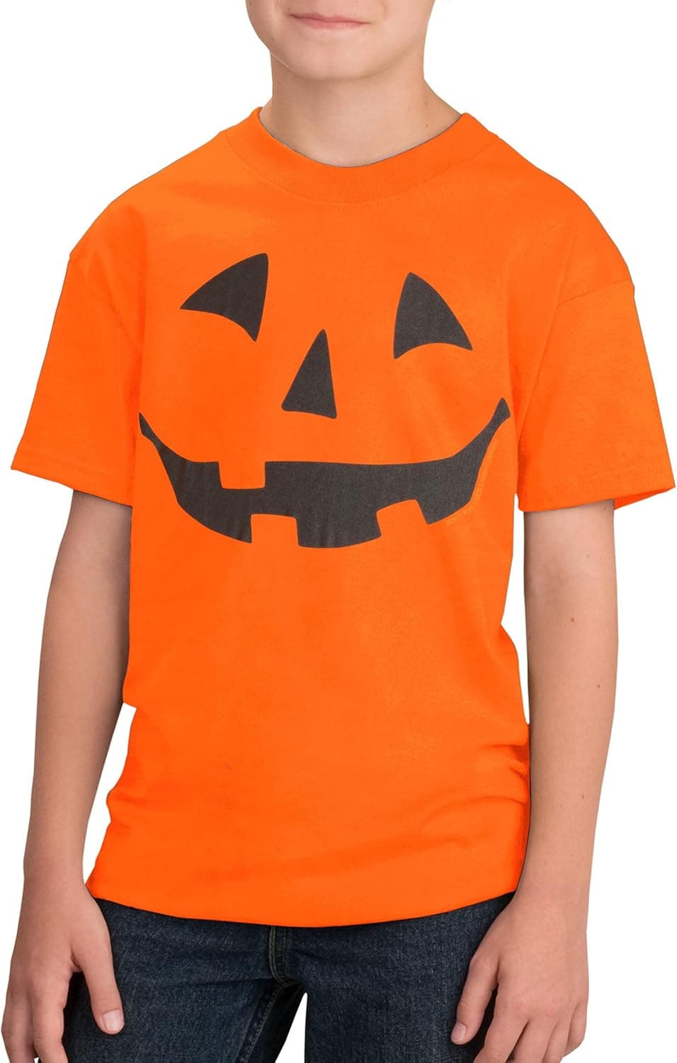 Jack O' Lantern Pumpkin Youth T-Shirt/Easy Halloween Costume Fun Tee