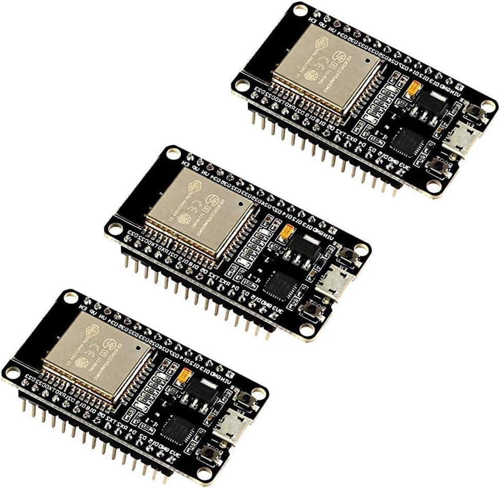 D-FLIFE 3pcs ESP32 ESP-32S Development Board 2.4GHz Dual-Mode WiFi Bluetooth Dual Cores Microcontroller Processor Integrated with ESP32s Antenna RF AMP Filter AP STA for Arduino IDE (Welding)
