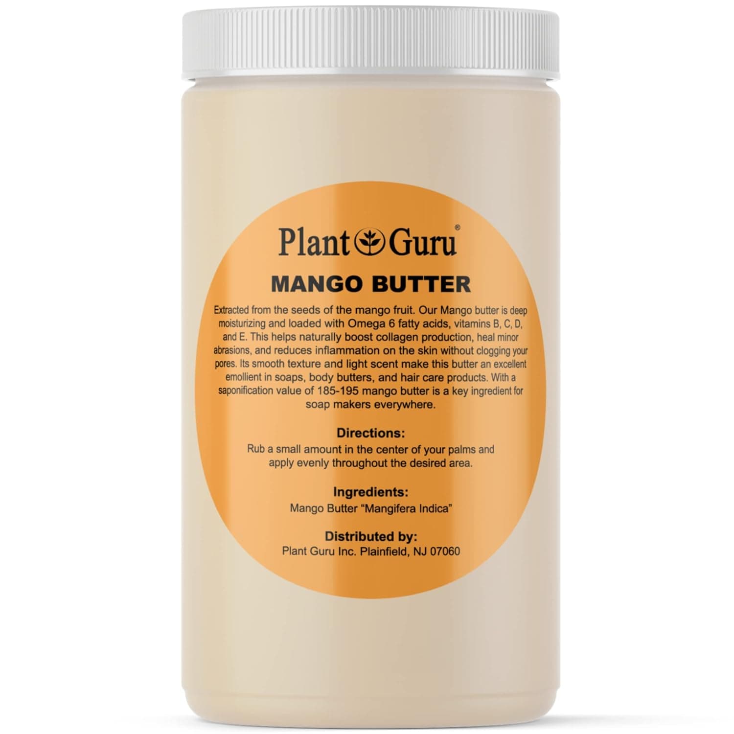 Raw Mango Butter 32 oz. / 2 lbs. Bulk - 100% Pure Natural Unrefined - Great for Skin, Body and Hair Growth. DIY Soap Making, Body Butter, Lotions and Creams.