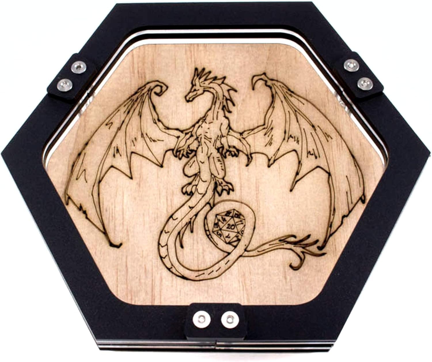 Mini Dragon Dice Tray by C4Labs Laser Etched Wood