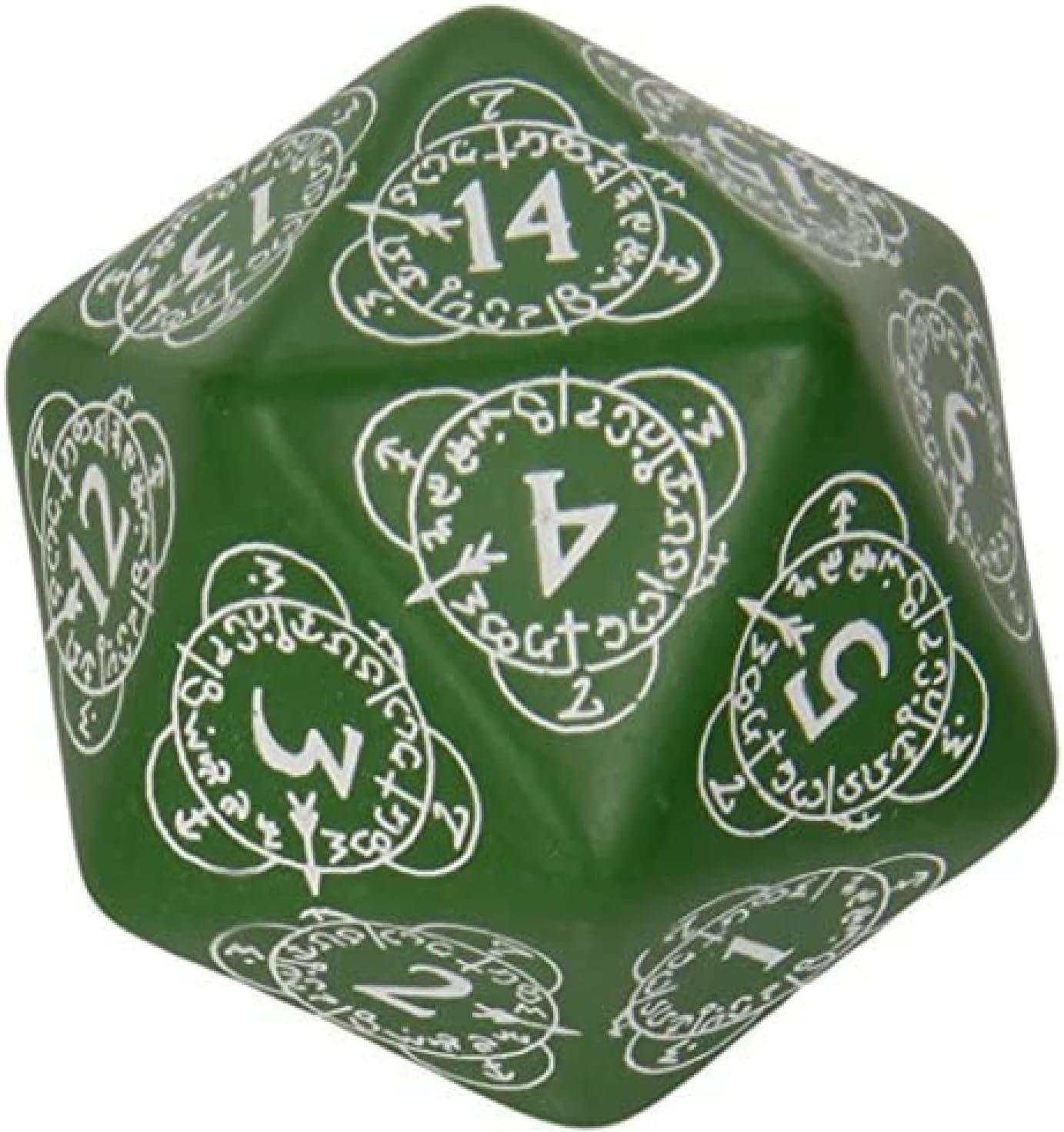 Q-Workshop D20 Level Counter Green & White Die
