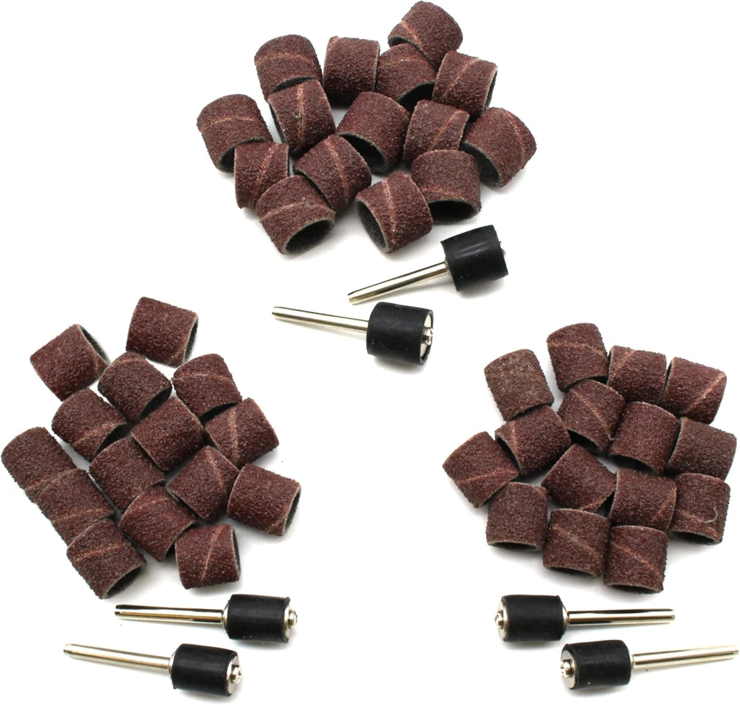 TEMO 51 pc Mixed Size 1/4 Inch 3/8 Inch 1/2 Inch Sand Drum 60 Grit Coarse with 1/8 Inch Mandrels for Dremel Rotary Tools